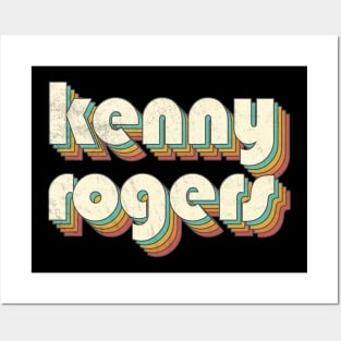 Retro Vintage Rainbow Kenny Letters Distressed Style Posters and Art